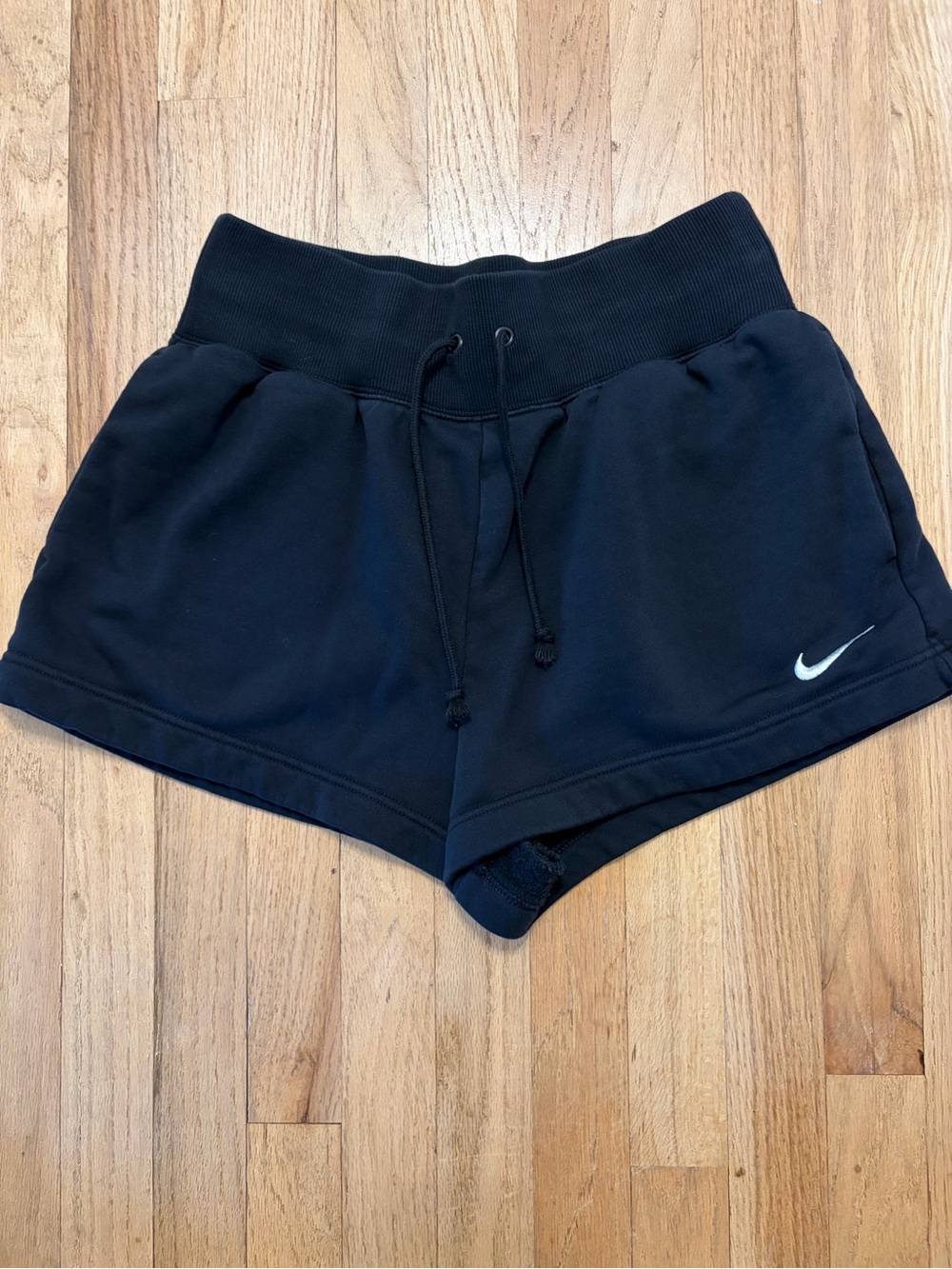 Nike Women's Black Athletic Knit Shorts with Drawcord
